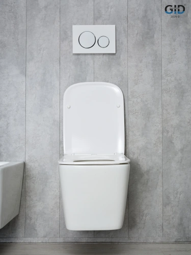Унитаз подвесной Gid Cuadrado 62257Y белый с сиденьем микролифт безободковый - фото 2