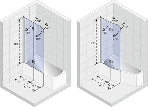 Душевая шторка на ванну Riho NOVIK G003042120 80х150 стекло прозрачное профиль хром ориентация универсальная - фото 2