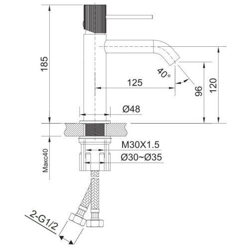 Смеситель AltroBagno Bilancia AltroBagnoBilancia0142BG на раковину золото - фото 2