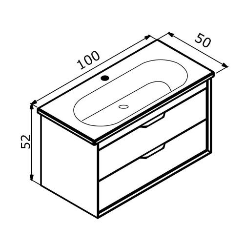 Тумба с раковиной Orka Clay 5004387 100х50 подвесная цвет бежевый - фото 4