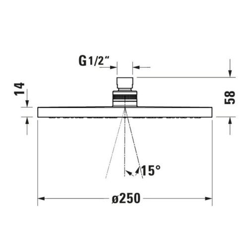 Верхний душ Duravit Showers UV0660018010 хром - фото 2