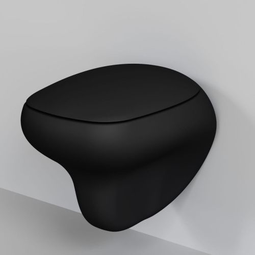 Чаша унитаза подвесная Ambassador Diamond 123T20201R цвет черный без сиденья каскадный смыв - фото 2