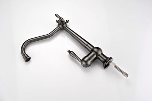 Смеситель для кухни Paulmark RETRO Re213226-GM на мойку вороненая сталь - фото 2