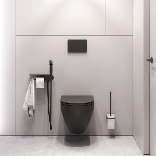 Унитаз подвесной Am.Pm Spirit V2.0 CK70H1103B черный с сиденьем микролифт безободковый каскадный смыв