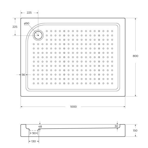 Душевой поддон BelBagno TRAY-BB-AH-100/80-15-W-L 100х80 акрил белый с ножками - фото 3