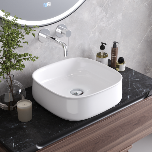 Раковина керамическая Cezares CZR-6583 40х40 накладная цвет белый без отверстий под смеситель - фото 5