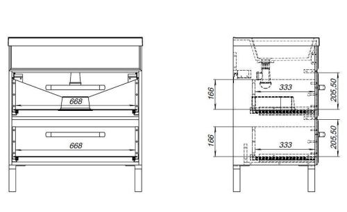 Тумба под раковину Aquanet Лукка 00302397 70х50 подвесная цвет белый - фото 3