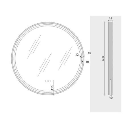 Зеркало с подсветкой и антизапотевателем Maretti Elena EA1460R21EL 60х60 подвесное