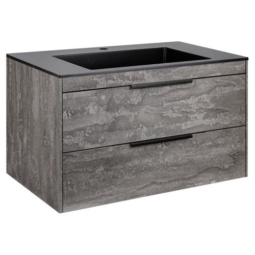 Тумба под раковину Vincea Chiara 2D VMC-2C2800GS 80х50 подвесная цвет серый - фото 4