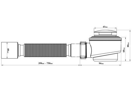 Сифон Royal Bath Sifon-knopka+gofra