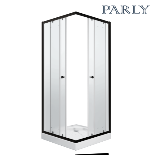 Душевой уголок Parly ZFQ81B 80х80 стекло матовое профиль черный с поддоном - фото 2