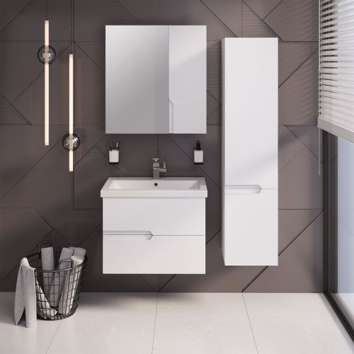 Тумба под раковину Runo СТОКГОЛЬМ 00-00001124 70х40 подвесная цвет белый - фото 3