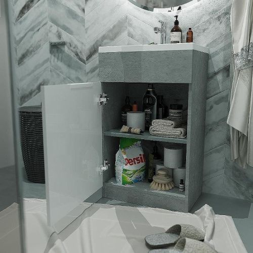 Тумба с раковиной 1MarKa Revo У99085 50х40 напольная цвет серый - фото 4