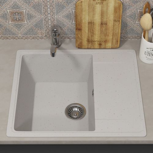 Кухонная мойка Uperwood ECON UPD-201 4910201235 60х50 цвет белый поверхность матовая - фото 3