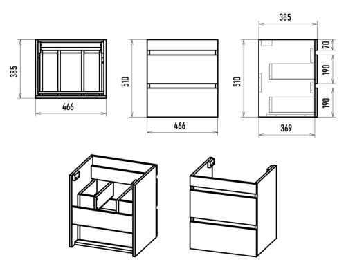 Тумба под раковину Misty Енисей Э-Ени01050-012По2Я 50х40 подвесная цвет белый - фото 5