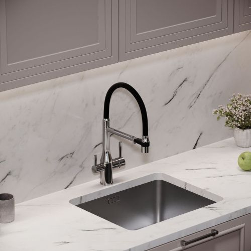 Смеситель для кухни Sancos Garda SC4009CH на мойку черный/хром - фото 3