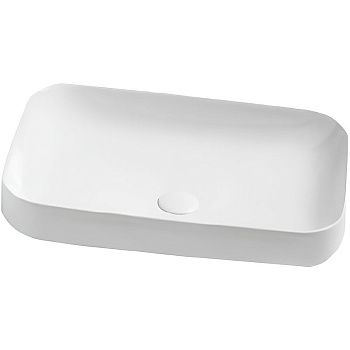 Раковина из сантехнического фаянса Azzurra ELEGANCE ELLG060400S0BI/(ESO60 bi)*0 60х40 накладная цвет белый без отверстий под смеситель