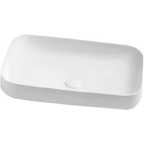 Раковина из сантехнического фаянса Azzurra ELEGANCE ELLG060400S0BI/(ESO60 bi)*0 60х40 накладная цвет белый без отверстий под смеситель