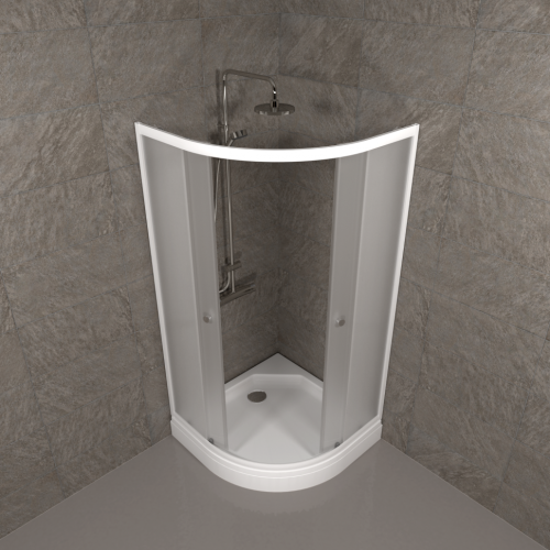 Душевой уголок Тритон Стандарт Щ0000063056 90х90 стекло матовое профиль белый с поддоном - фото 5