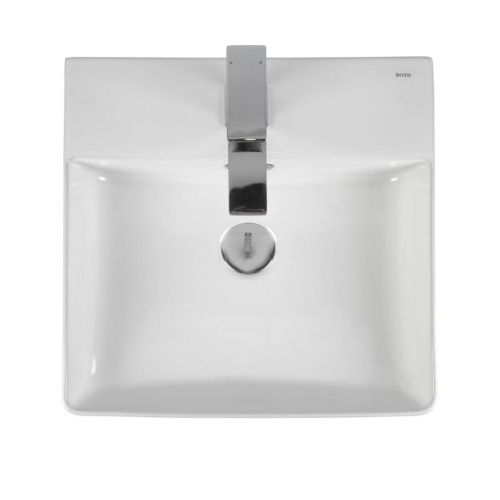 Раковина из сантехнического фарфора Bond Cube S02-420 40х40 накладная цвет белый 1 отверстие под смеситель - фото 3