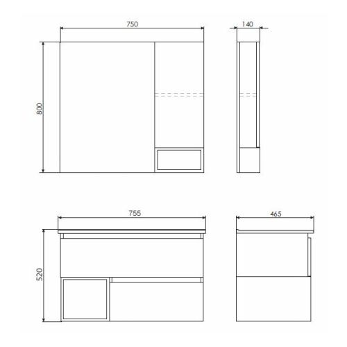 Тумба с раковиной Comforty Турин 00-00014889CF 80х50 подвесная цвет серый - фото 2
