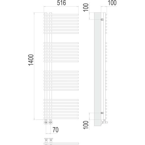 Полотенцесушитель водяной Terminus 4670078530516 50х140 хром - фото 3