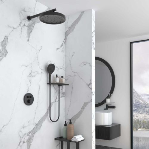 Душевая система Vincea Inspire VSFW-3I22MT2RMB встраиваемая в стену цвет черный с термостатом