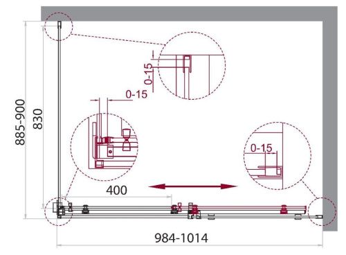 Душевой уголок BelBagno ACQUA ACQUA-AH-1-100/90-C-Cr 100х90 стекло прозрачное профиль хром без поддона - фото 2