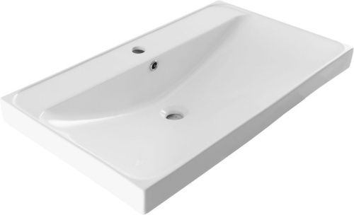 Раковина керамическая Aquanet Flash 00333268 80х50 полувстраиваемая цвет белый 1 отверстие под смеситель - фото 5