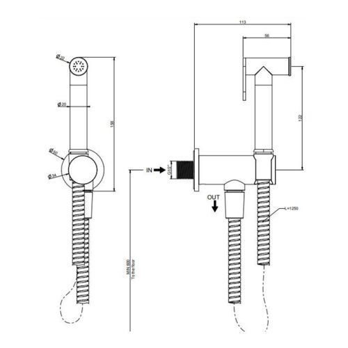 Гигиенический душ Gessi Trasparenze 14331#707 черный - фото 2