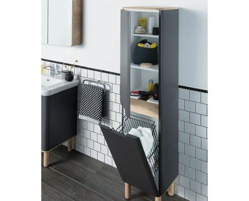 Шкаф-пенал Vitra Sento 60856 40х160 подвесной цвет черный - фото 2