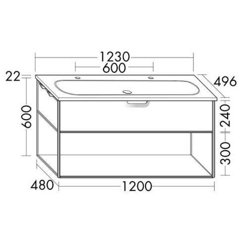 Тумба с раковиной Burgbad Vry SGUK123F6019GO253C001*2 120х50 цвет белый - фото 2