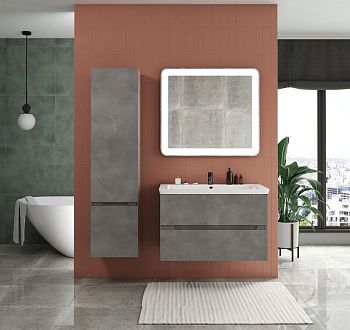 Шкаф-пенал Art&Max TECHNO AM-Techno-1600-AC-SO-FC305-L 40х160 подвесной цвет серый