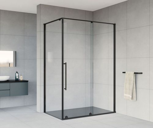 Душевой уголок Vincea Arno VSR-1A9012CLB 120х90 стекло прозрачное профиль черный без поддона - фото 2