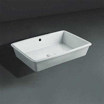 Раковина из сантехнического фаянса Simas Top E Lavabi D'Arredo S60 bi 60х40 встраиваемая цвет белый без отверстий под смеситель