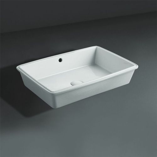 Раковина из сантехнического фаянса Simas Top E Lavabi D'Arredo S60 bi 60х40 встраиваемая цвет белый без отверстий под смеситель