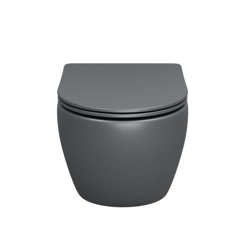 Унитаз подвесной Grossman Торнадо GR-4457GMSQ серый с сиденьем микролифт безободковый смыв торнадо - фото 2