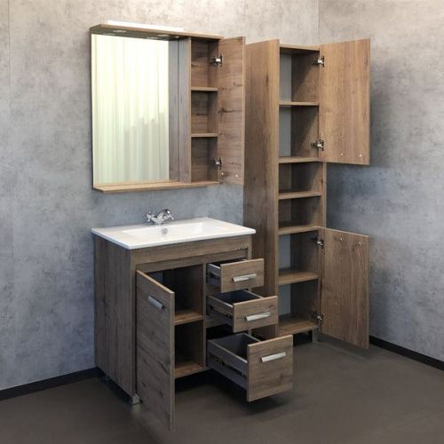 Зеркало-шкаф Comforty Марио 00-00004159CF 80х80 подвесной цвет коричневый - фото 4