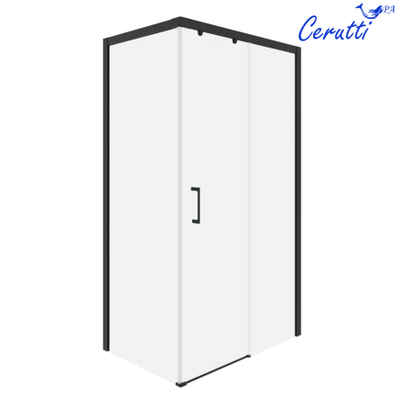 Душевой уголок Cerutti SPA VITO110B-R 110х80 стекло прозрачное профиль черный без поддона
