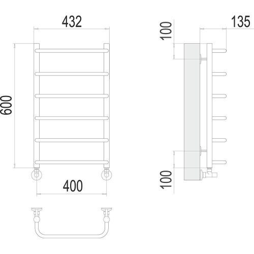Полотенцесушитель водяной Terminus 4670078530318 45х60 хром - фото 3