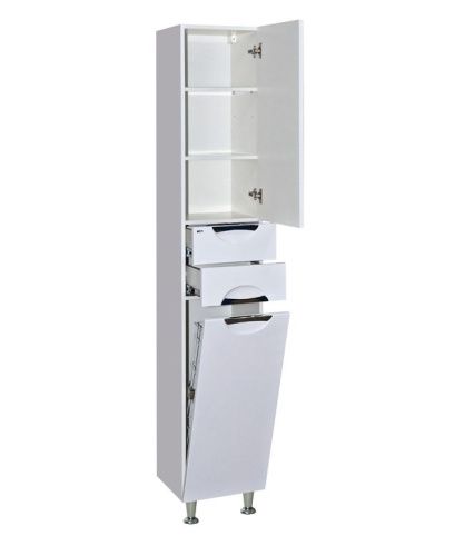 Шкаф-пенал Misty Орхидея П-Жас05035-011БкП 40х190 напольный цвет белый - фото 4