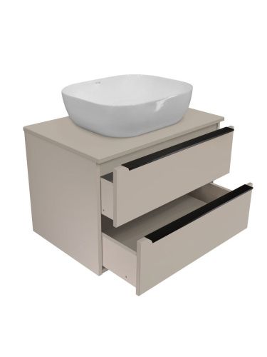 Тумба под раковину Runo Мальта 00-00004896 70х50 подвесная цвет бежевый - фото 2