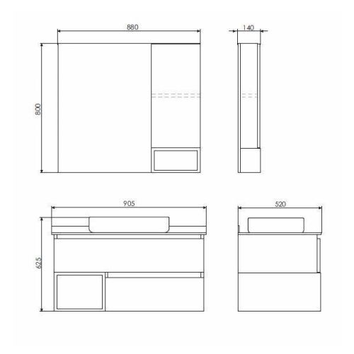 Зеркало-шкаф Comforty Прага 00004136263CF 90х80 подвесной цвет бежевый - фото 2