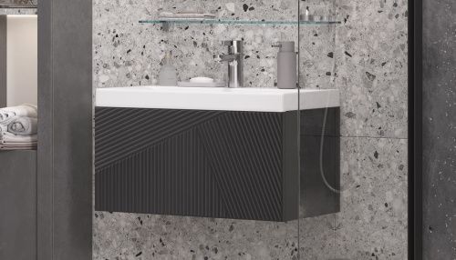 Тумба под раковину Velvex EDGE tp.EDG.9696.70.1Y графит 70х40 подвесная цвет серый - фото 3