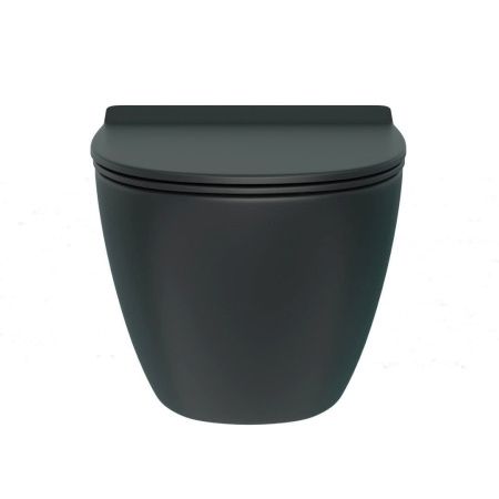 Унитаз подвесной Teymi Lina T40114 черный с сиденьем микролифт безободковый смыв торнадо