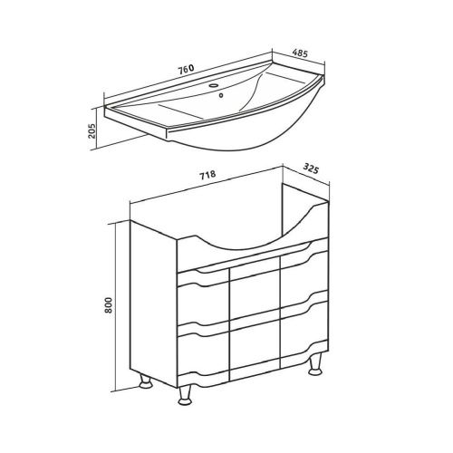 Тумба под раковину Runo Стиль 00000001127 70х30 напольная цвет белый - фото 4