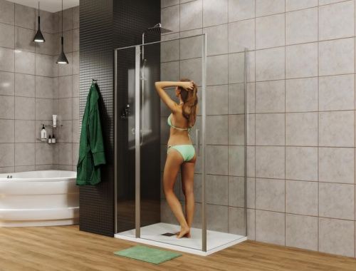 Душевой уголок Allen Brau Priority 3.31001.00 + 3.31016.00 90х90 стекло прозрачное профиль хром без поддона - фото 2