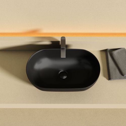 Раковина из сантехнического фарфора Ceramica Nova TWIST CN12001MB 50х30 накладная цвет черный - фото 5
