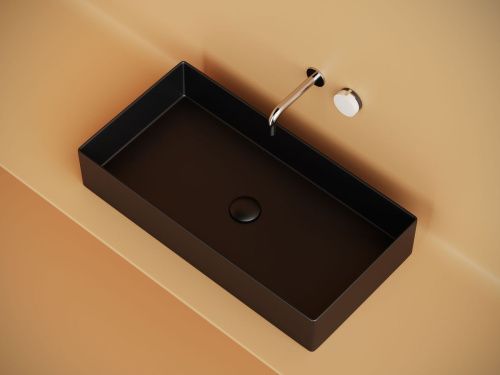 Раковина из сантехнического фарфора Ceramica Nova ELEMENT CN6071MB 70х40 накладная цвет черный без отверстий под смеситель - фото 3