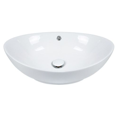 Раковина из сантехнического фарфора Bond Oval S55-590 60х40 накладная цвет белый без отверстий под смеситель - фото 5